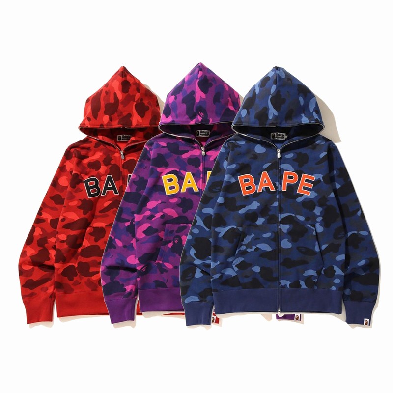 Bape Hoodie 3 Colors Red Purple Blue M-3XL B51XC827